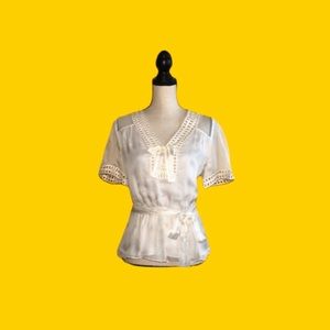 🟠 Milly of New York 🟠 V-neck tie front silk blouse